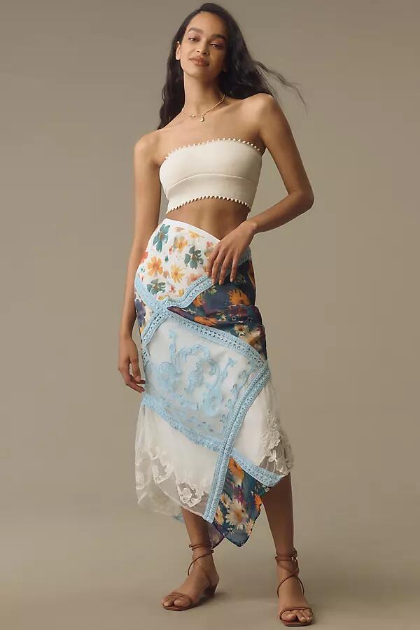 By Anthropologie Printed Mermaid Maxi Skirt Cover