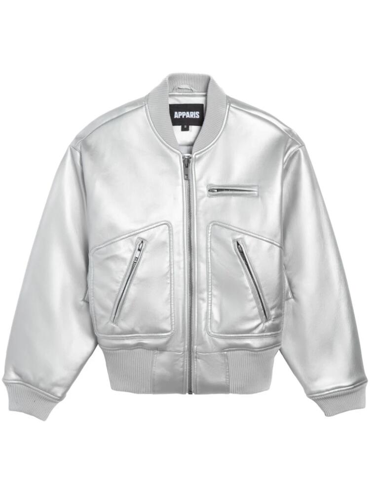 Apparis metallic-effect bomber jacket - Silver Cover