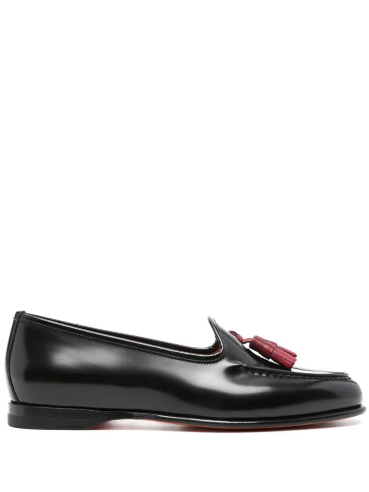 Santoni tassel-detail leather loafers - Black Cover