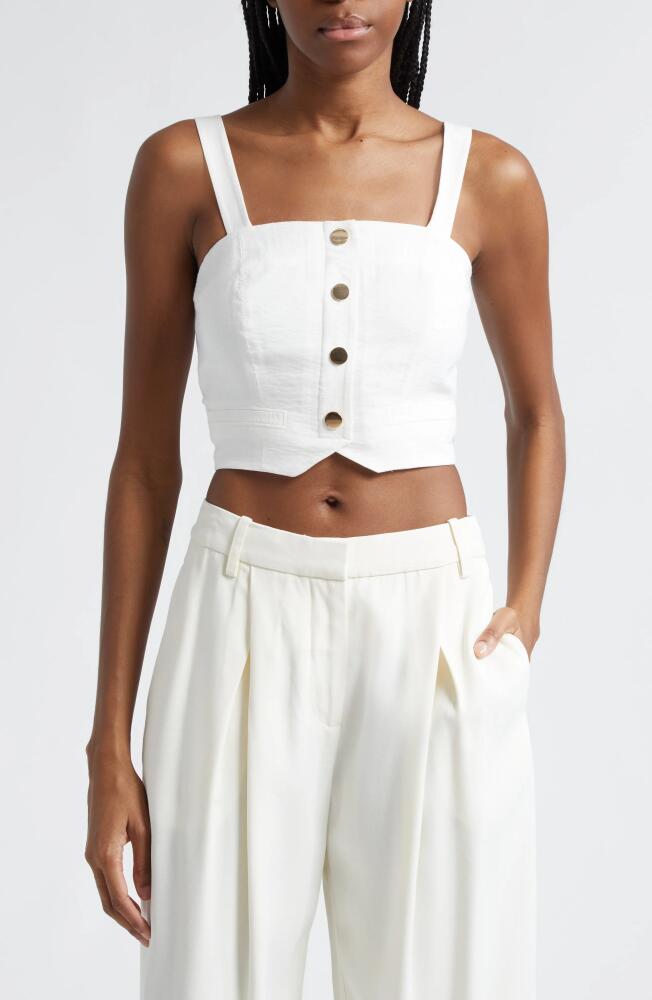 Ramy Brook Gabi Button Front Crop Tank in Ivory Cover