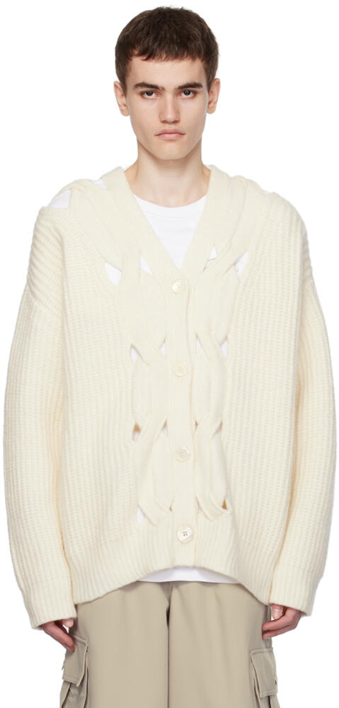 Feng Chen Wang Off-White Rib Cardigan Cover