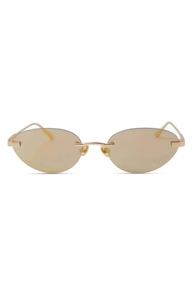 Elisa Johnson Trinity 55mm Mirrored Oval Sunglasses in Gloss Gold Cover