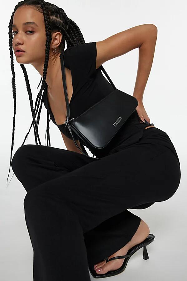 Silence + Noise Asymmetrical Baguette Bag in Black Cover