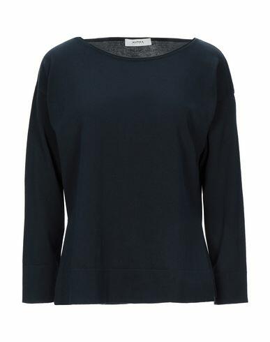 Alpha Studio Woman Sweater Midnight blue Cotton Cover