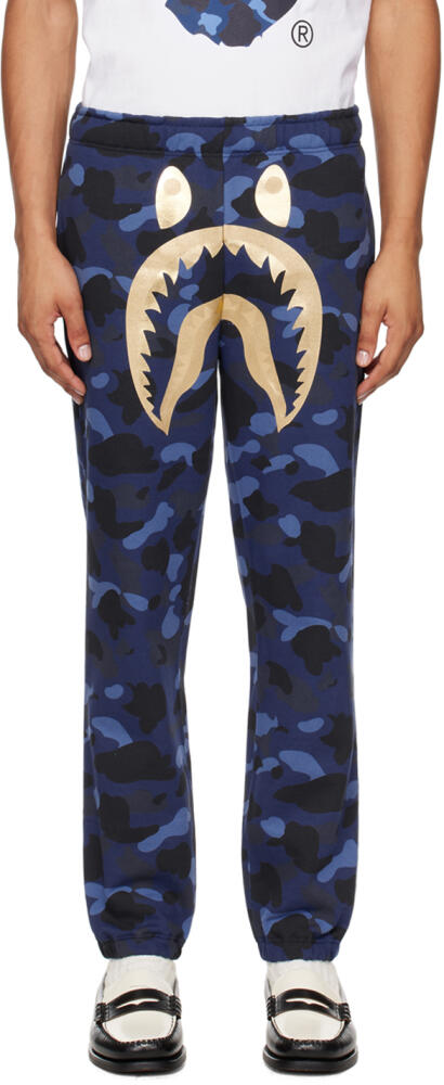 BAPE Navy Color Camo Shark Sweatpants Cover