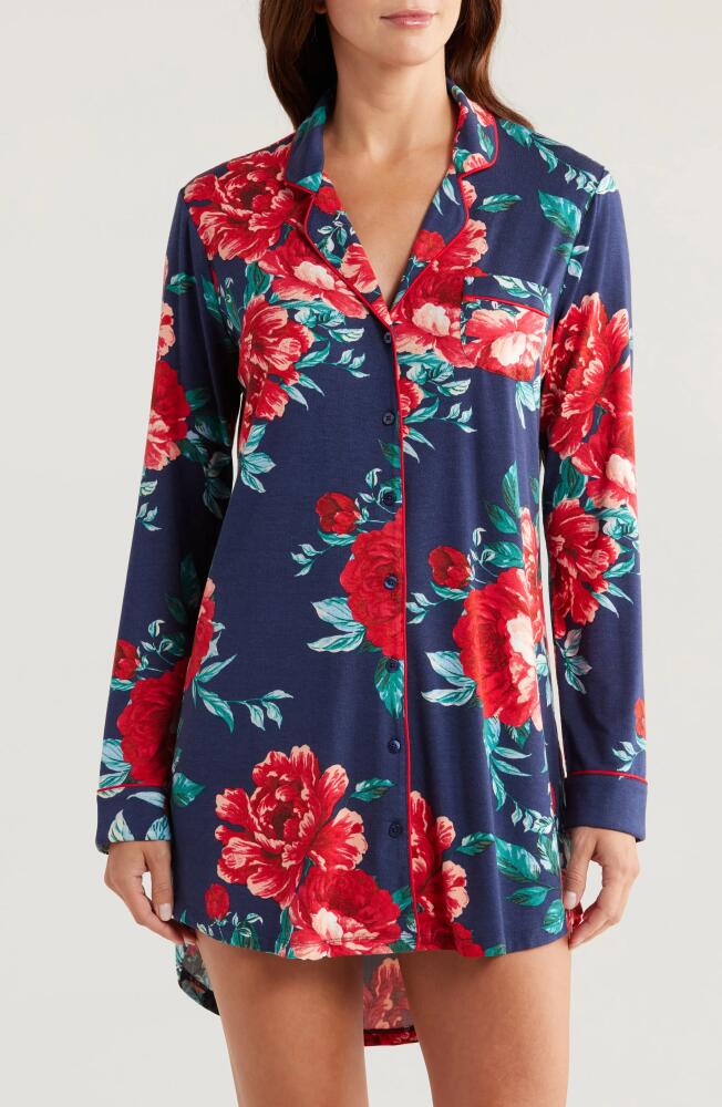 Nordstrom Moonlight Eco Nightshirt in Navy In Bloom Cover