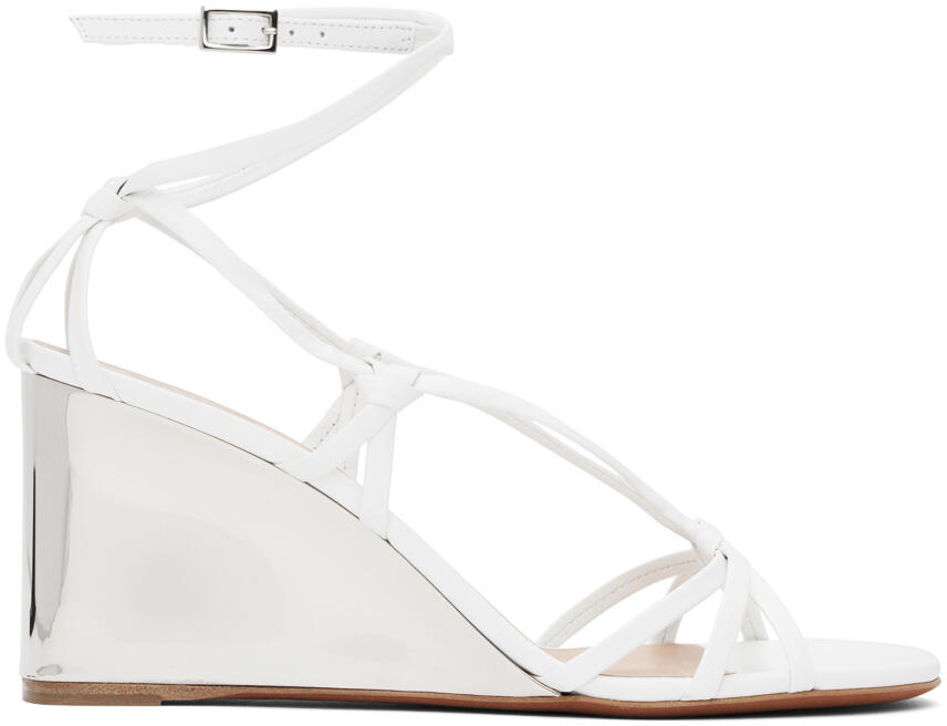 Chloé White Rebecca Wedge Heeled Sandals Cover