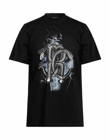 Roberto Cavalli Man T-shirt Black Cotton Cover