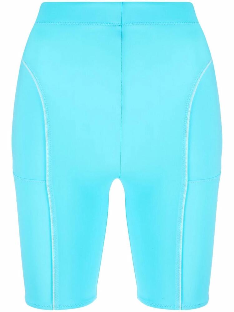 Jacquemus ribbed-knit cycling shorts - Blue Cover