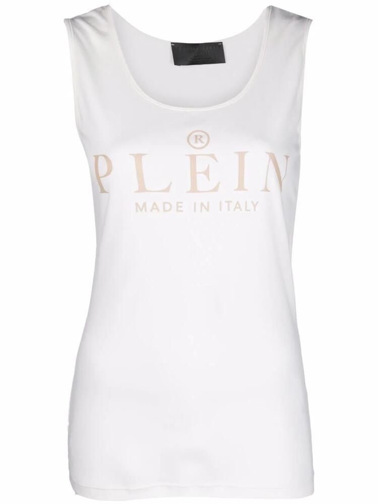 Philipp Plein logo-print tank top - Neutrals Cover