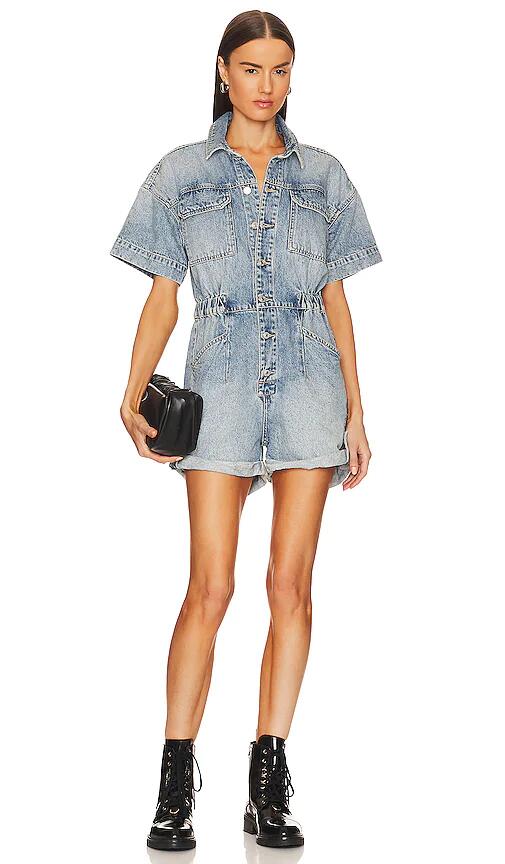 Free People x We The Free Marci Cuffed Shortall in Blue Cover