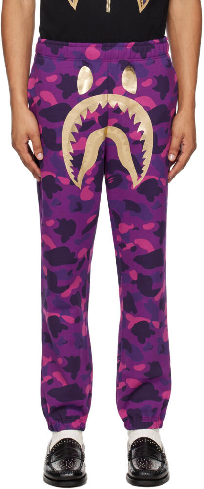 BAPE Purple Color Camo Shark Sweatpants Cover