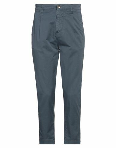 Officina 36 Man Pants Slate blue Cotton, Elastane Cover