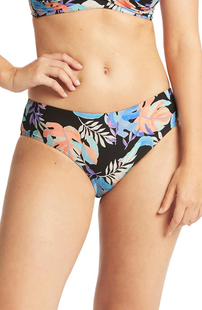 Sea Level Floral Print Bikini Bottoms in Black Cover