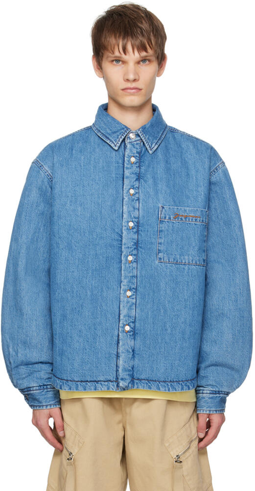 JACQUEMUS Blue Les Classiques 'La chemise Boulanger' Denim Jacket Cover