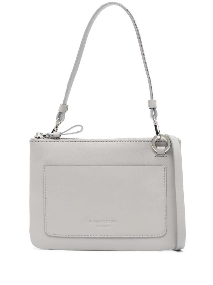 Fabiana Filippi logo-debossed leather tote bag - Grey Cover