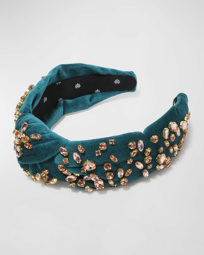 Lele Sadoughi Embellished Velvet Knotted Headband Cover