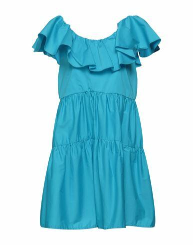 Soallure Woman Mini dress Azure Cotton, Polyamide, Elastane Cover