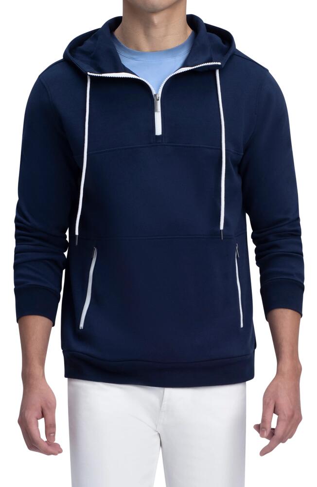 Bugatchi Quarter Zip Cotton Blend Hoodie in Navy Cover