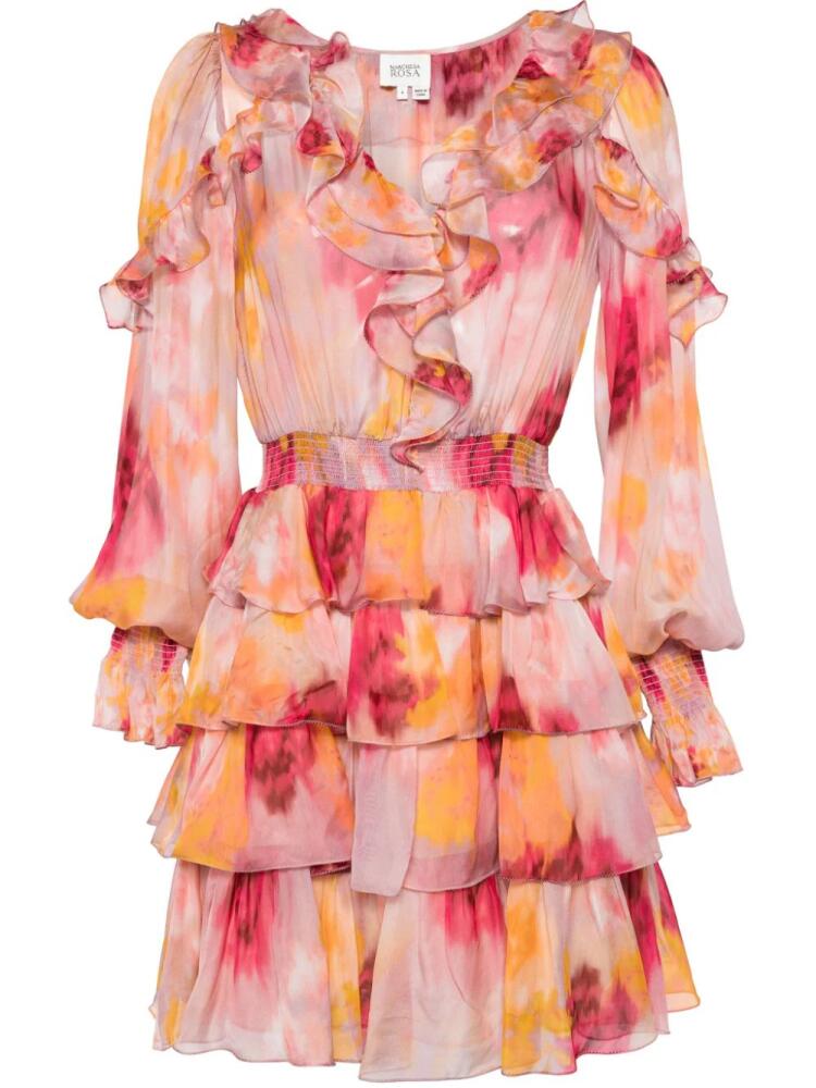 Marchesa Rosa ruffled mini dress - Pink Cover