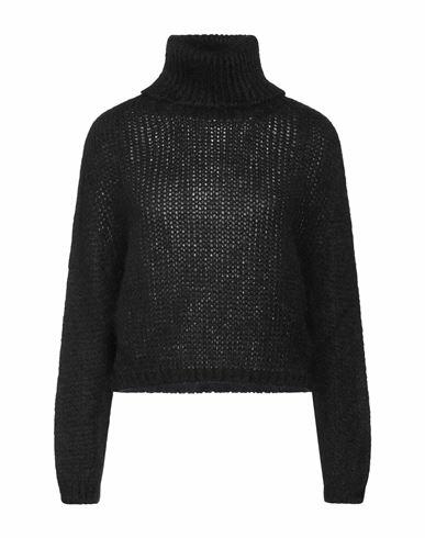 Motel Woman Turtleneck Black Acrylic, Polyamide, Mohair wool, Wool Cover