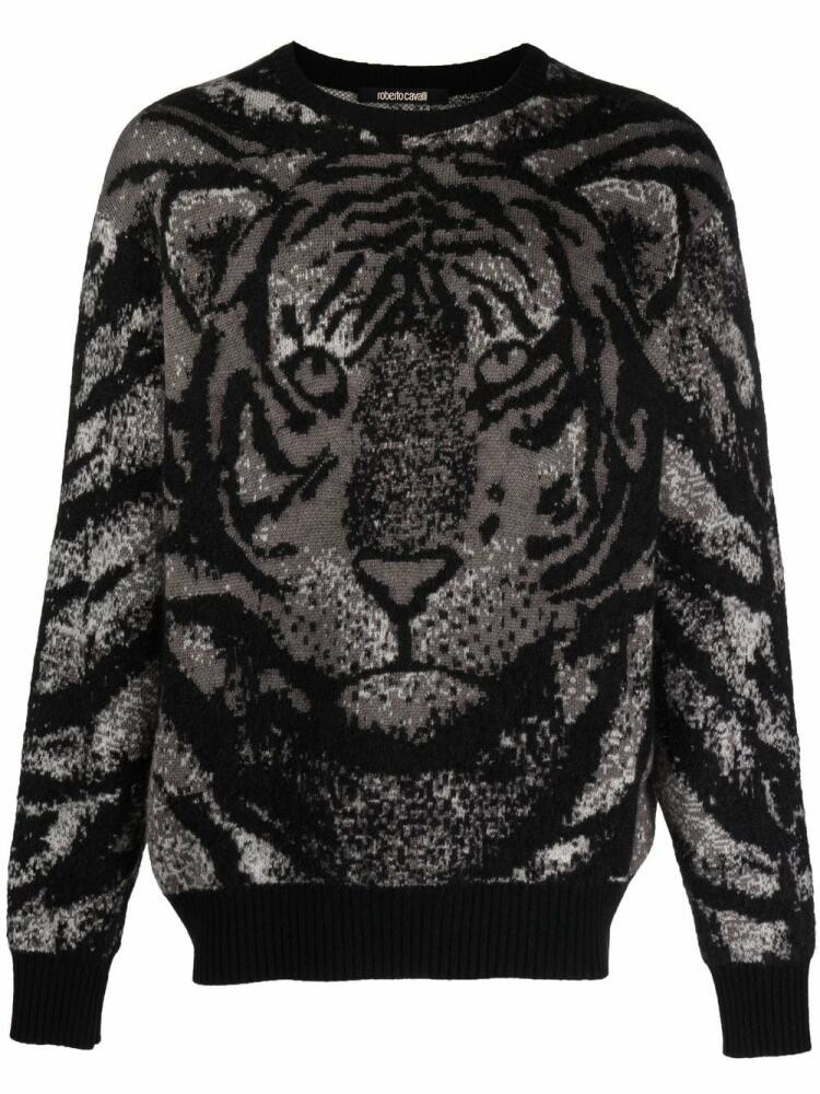 Roberto Cavalli intarsia-knit tiger jumper - Grey Cover