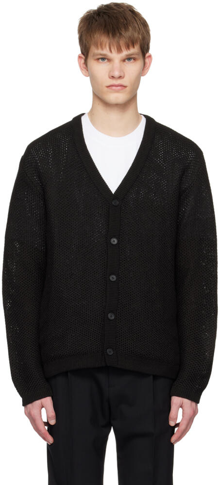 Solid Homme Black Openwork Cardigan Cover