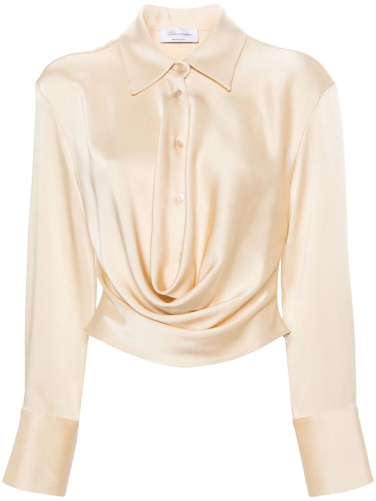 Blumarine Angora draped satin shirt - Neutrals Cover