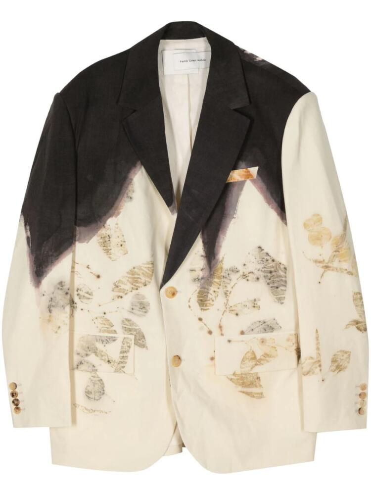 Feng Chen Wang natural-dye single-breasted blazer - White Cover