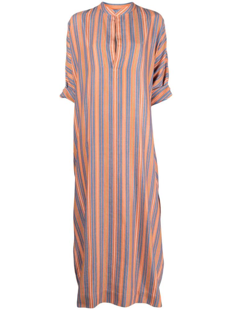 PAULA striped short-sleeve kaftan - Blue Cover