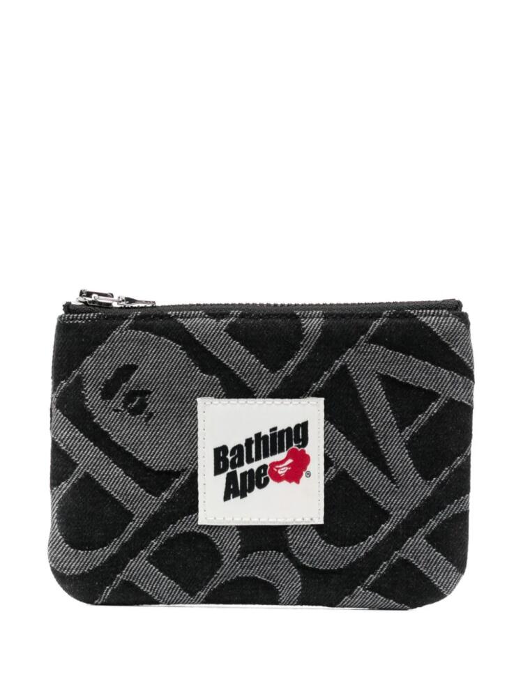 A BATHING APE® logo-patch monogram-jacquard wallet - Black Cover