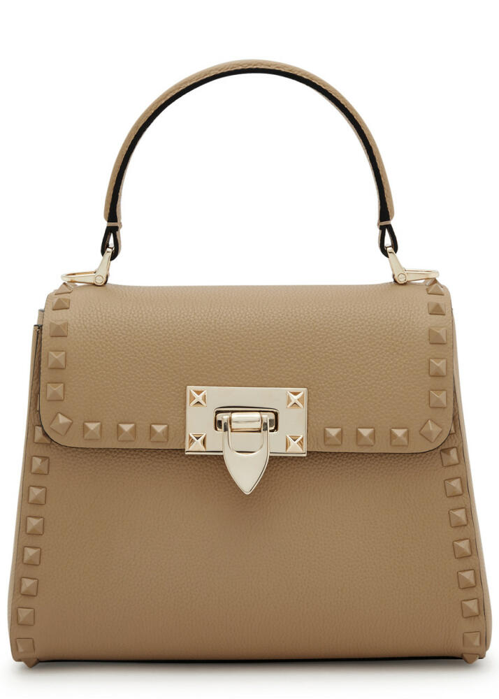 Valentino Garavani Rockstud Small Leather top Handle bag - Beige Cover