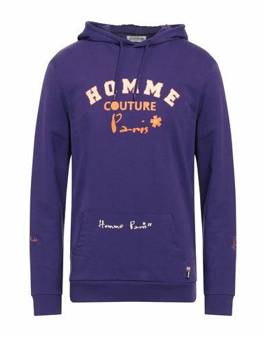 Daniele Alessandrini Homme Man Sweatshirt Purple Cotton, Polyester Cover