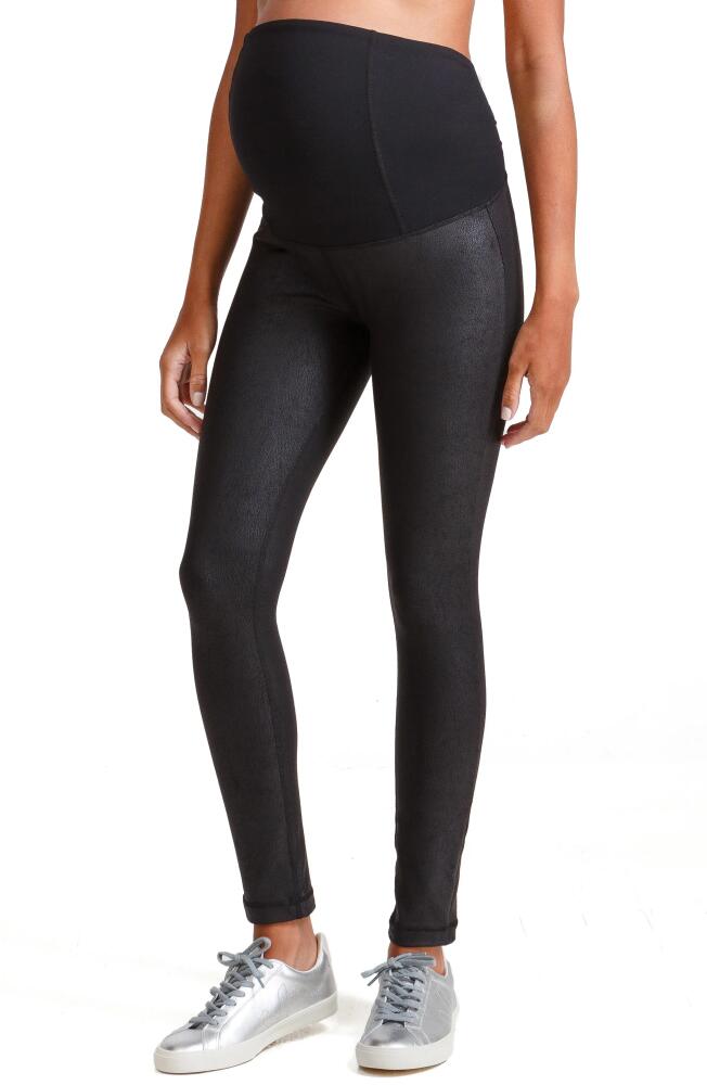 Ingrid & Isabel Faux Leather Maternity Leggings in Jet Black Cover