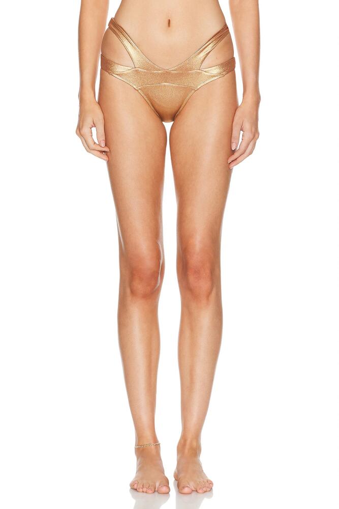 Agent Provocateur Mazzy Bikini Brief in Metallic Gold Cover