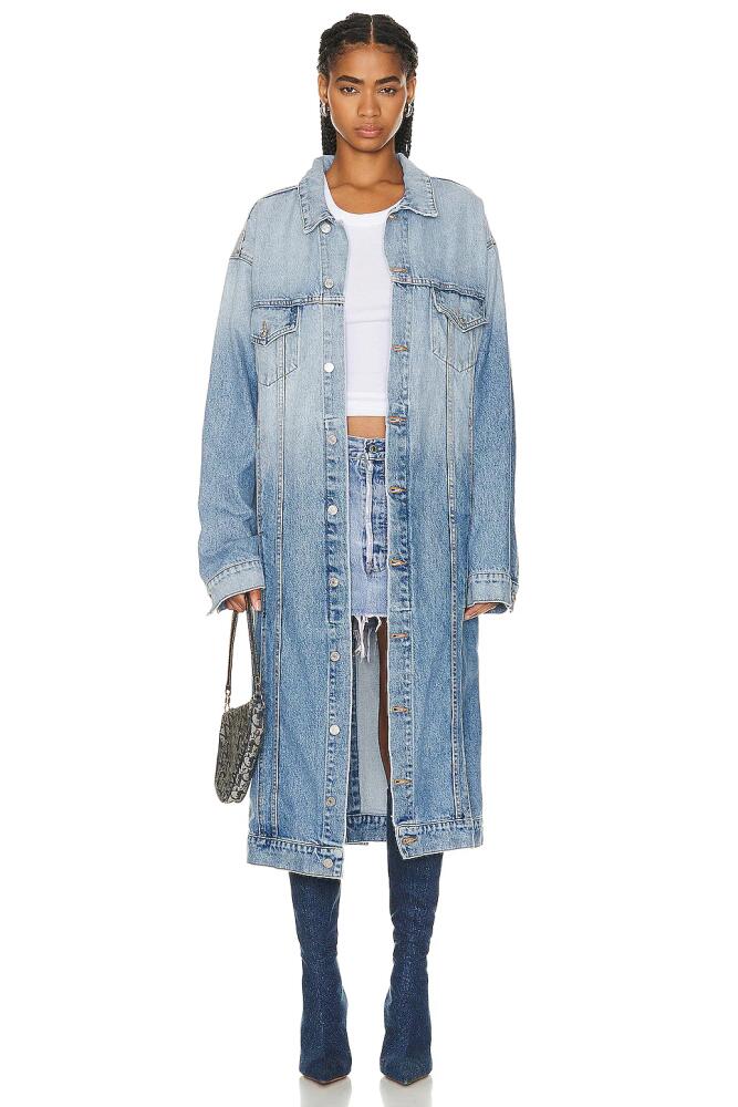 EB Denim Webster Trench in Denim-Light Cover