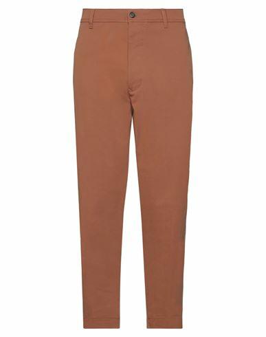 Brian Dales Man Pants Rust Cotton, Elastane Cover