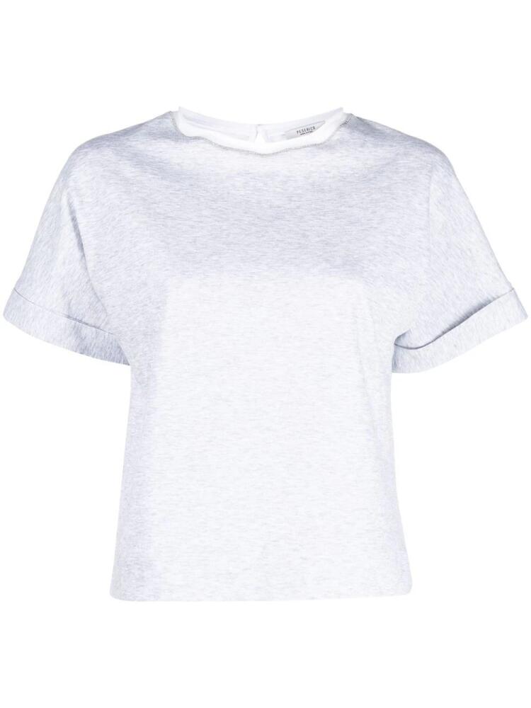 Peserico contrast-trim T-shirt - Grey Cover