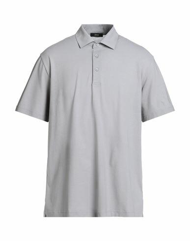 Herno Man Polo shirt Grey Cotton Cover