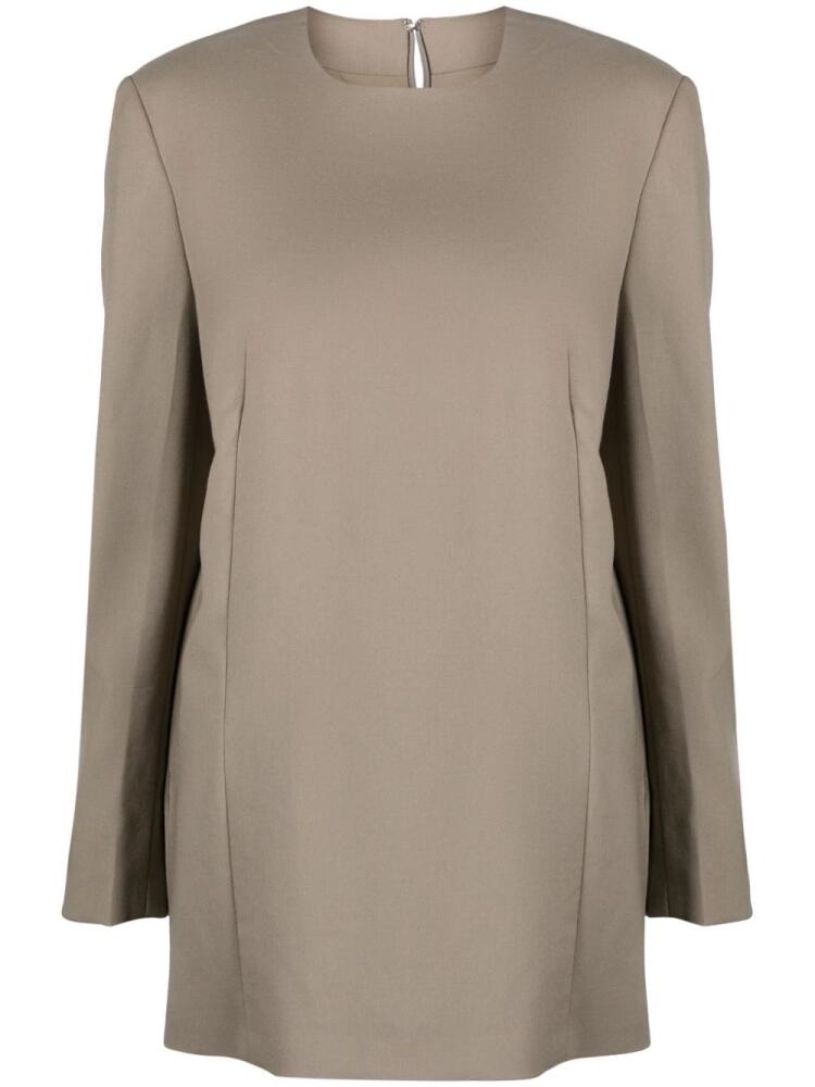 AMI Paris virgin wool tailored minidress - Neutrals Cover