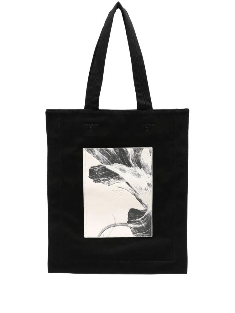 Y-3 floral-print tote bag - Black Cover