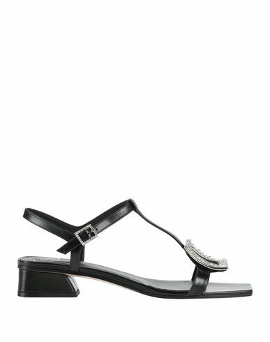 Roger Vivier Woman Sandals Black Leather Cover