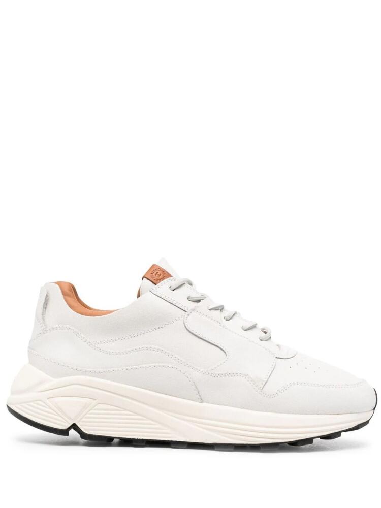 Buttero Vinci crackle-effect leather sneakers - White Cover