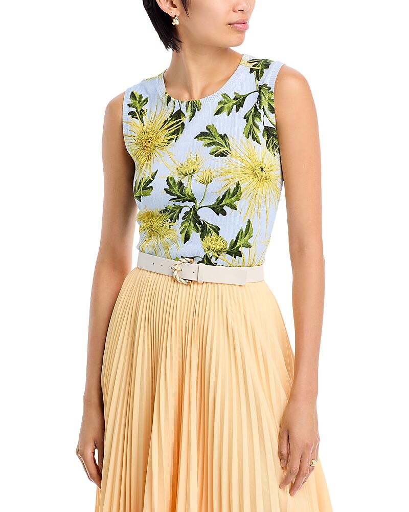 Oscar de la Renta Chrysanthemum Printed Tank Top Cover