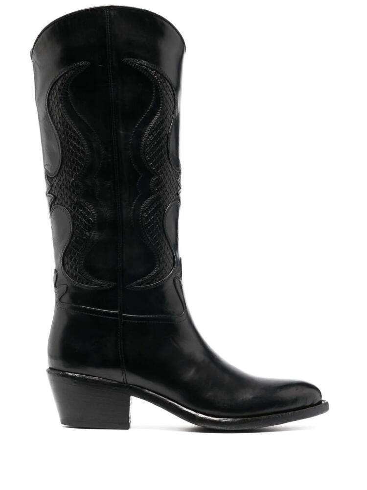 Sartore 45mm Western-style leather boots - Black Cover