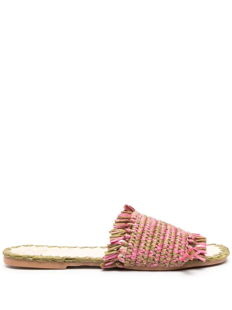 Manebi woven flat slides - Pink Cover