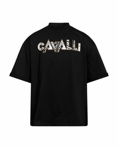 Roberto Cavalli Man T-shirt Black Cotton Cover