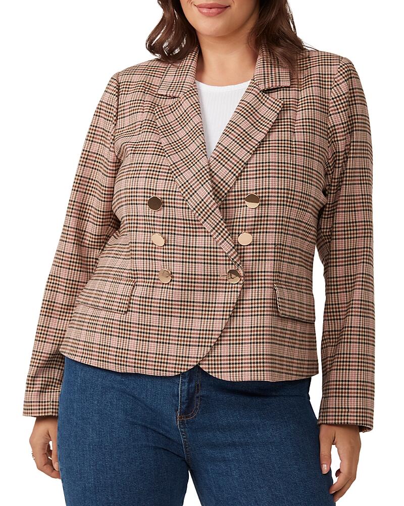 Estelle Plus Penelope Plaid Double Breasted Blazer Cover