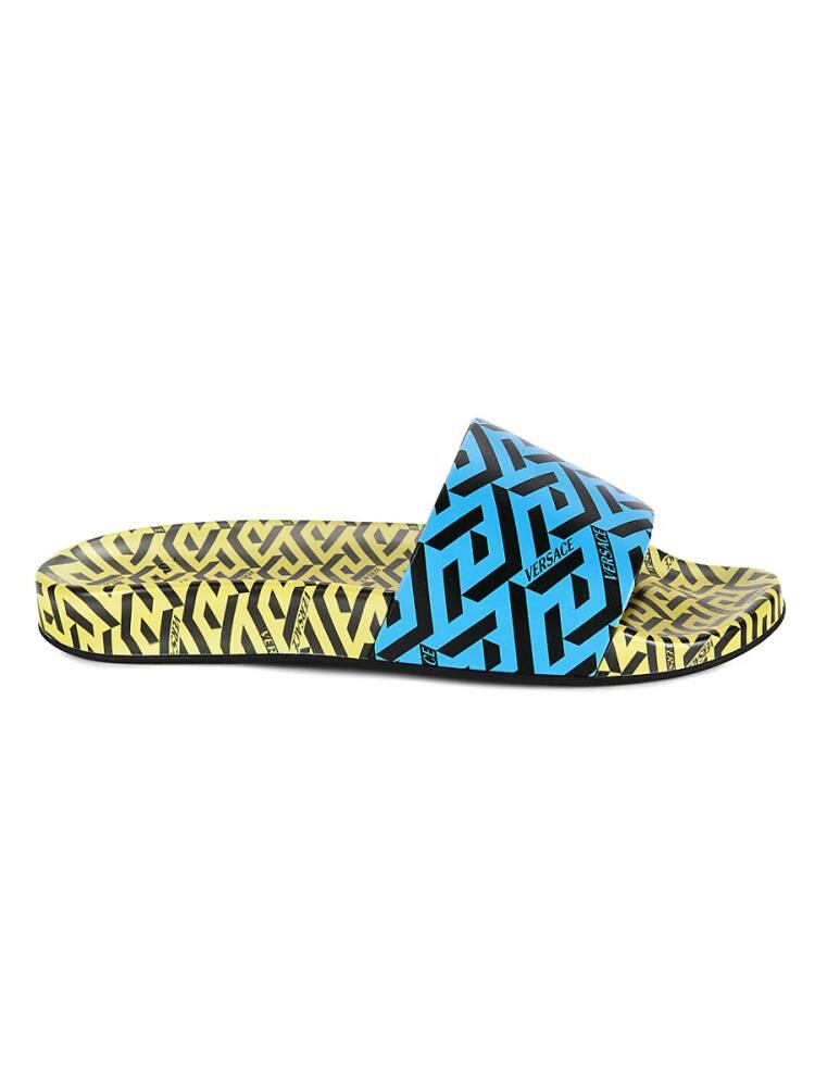 Versace Men's Monogram Slides - Black Cover