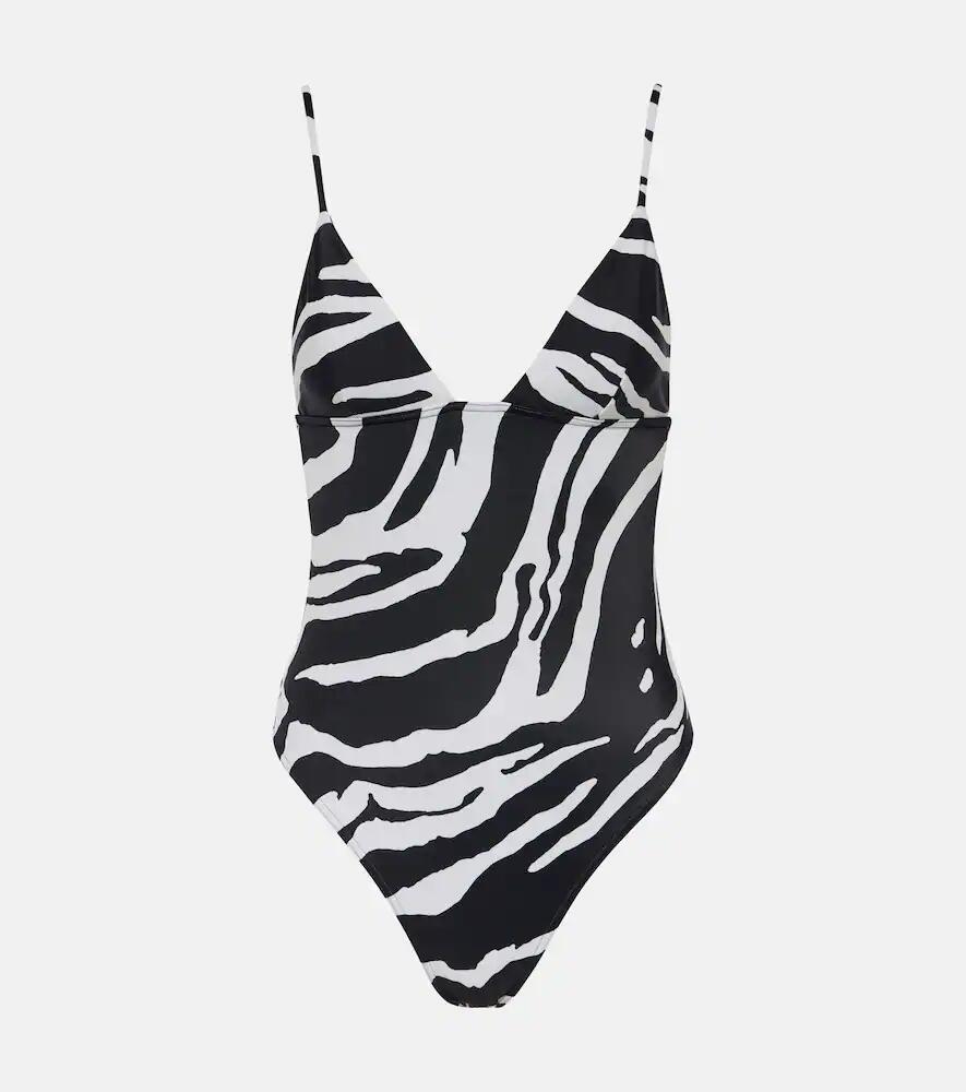 Stella McCartney Zebra-print high-leg swimsuit Cover